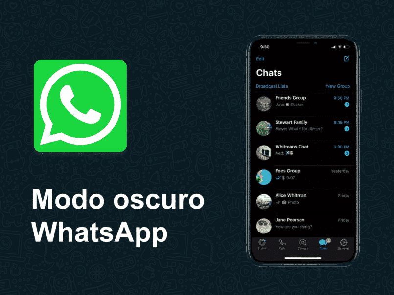attiva la modalità oscura whatsapp