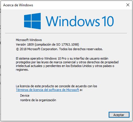 versão windows 10