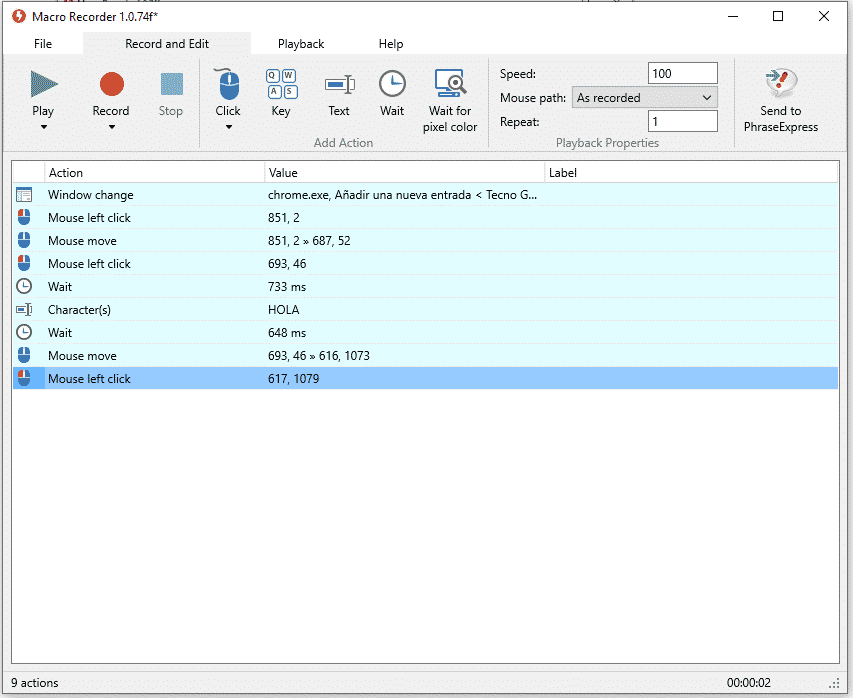 registrare tastiera e mouse in Windows