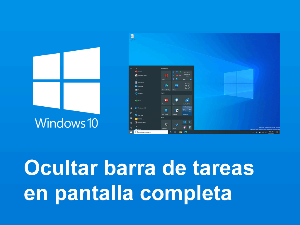 Como ocultar la barra de tareas