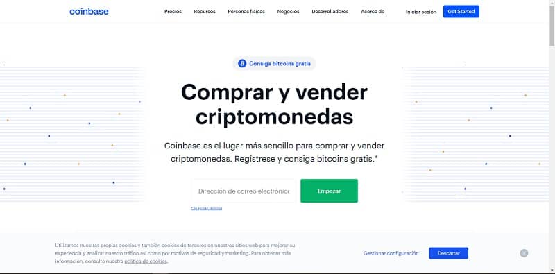 Coinbase home page