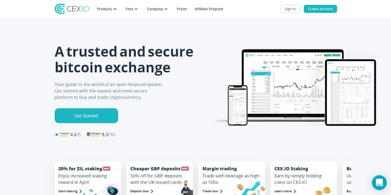 CEX.IO pages like Coinbase