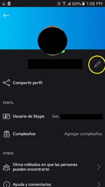 Cambia nome utente Skype