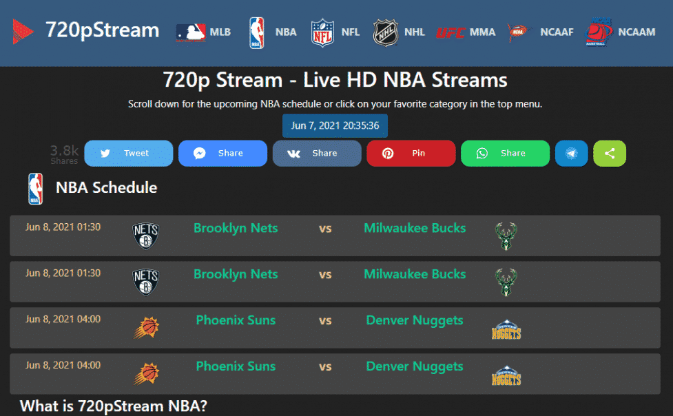 720pstream NBA