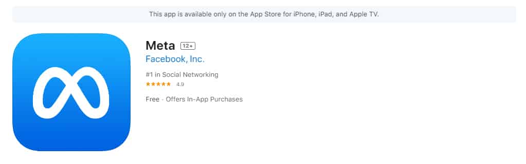 download meta ios app store