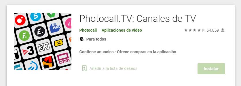 application tv photocall