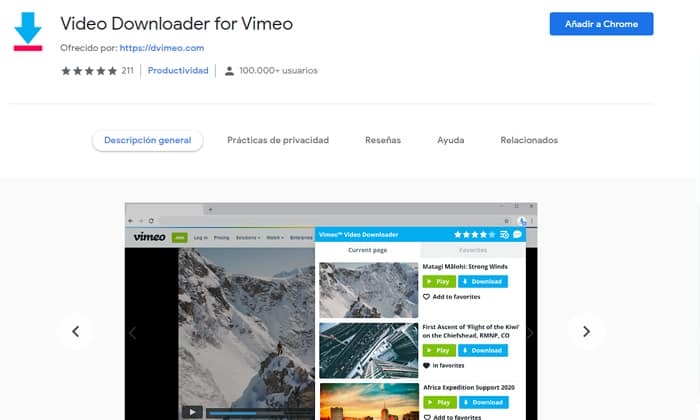 video downloader for vimeo extension