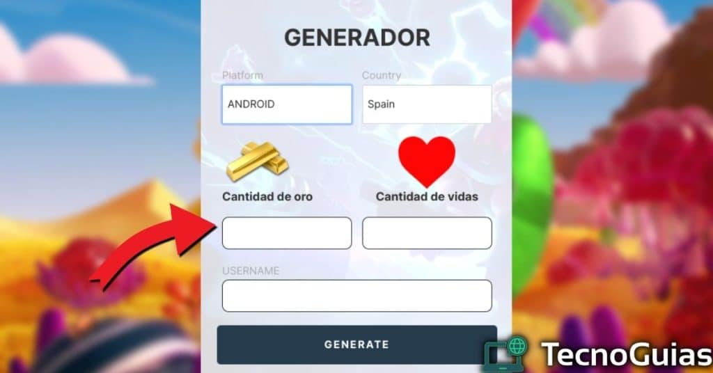 Gold and lives generator for Candy Crush 