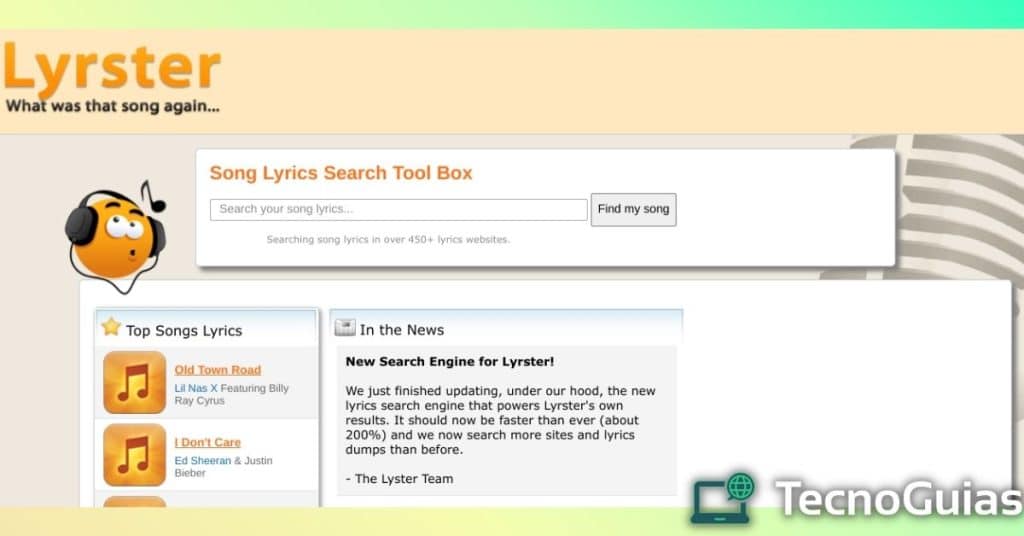 identificar canciones online lyrster