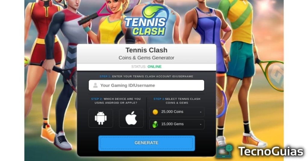 tennis clash ædelstene og mønter generator
