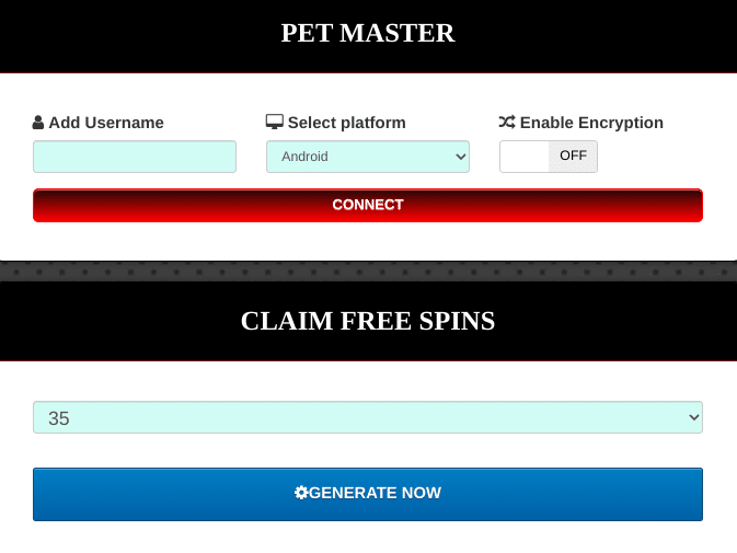 pet master free spins and coins generator