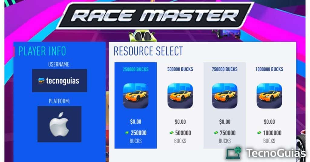 race master 3d unlimited bucks generator