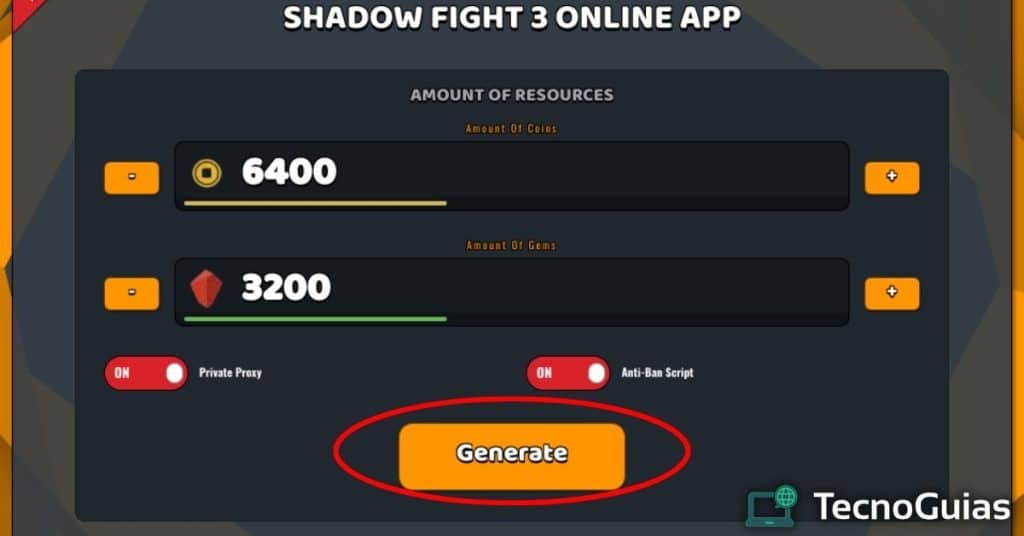 Shadow Fight 3 gems and coins generator