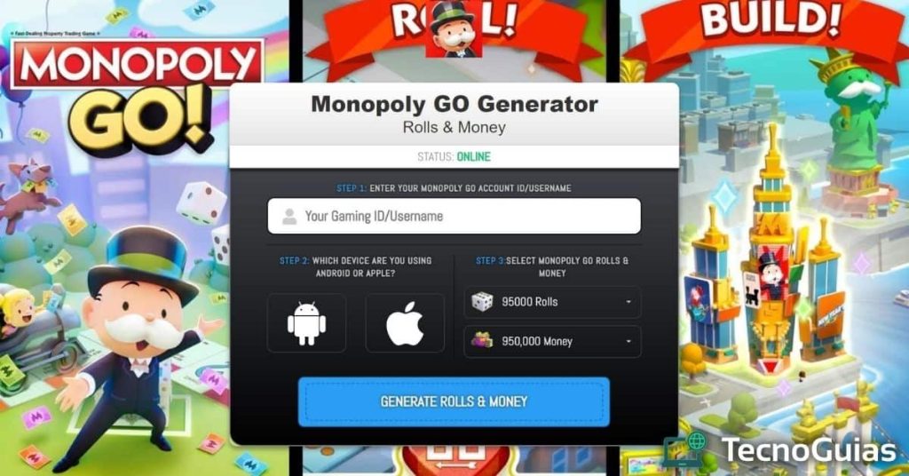 Monopol går pengar och rullar generator