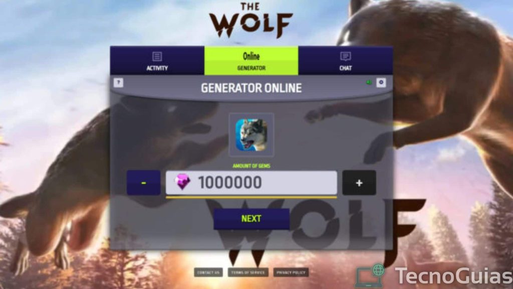 The wolf generador de gemas