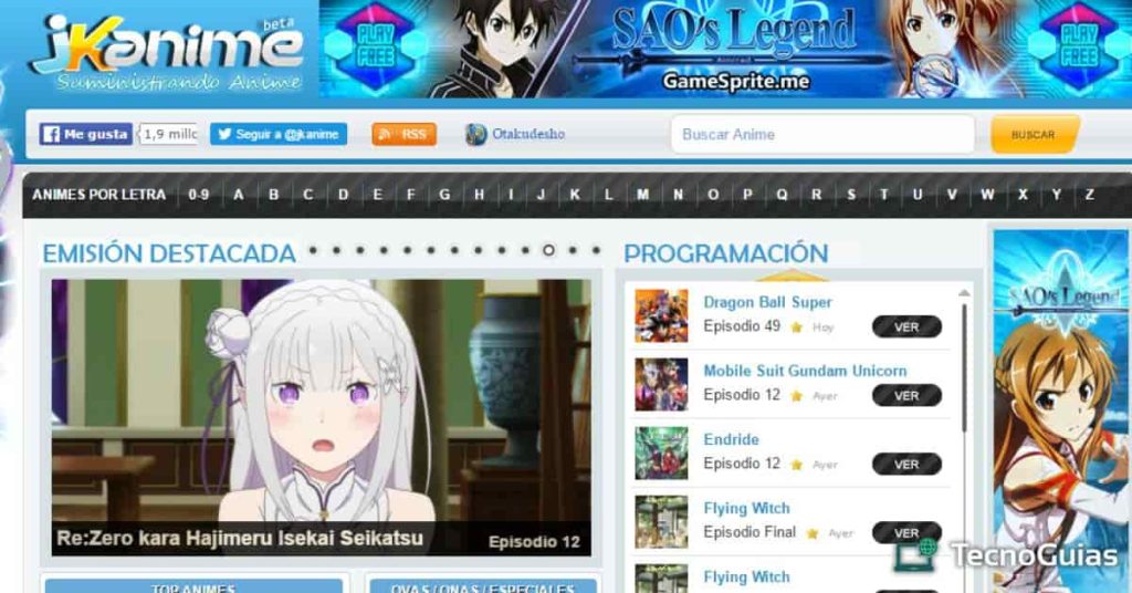Pages to watch anime